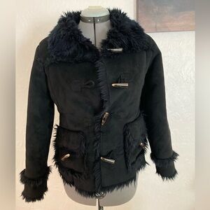 Authentic gap brand kids, (girls )black shearling jacket size 12/16 XL/XXL